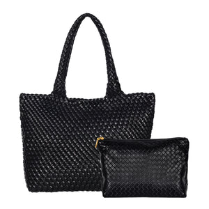 Ledertasche geflochten ELSIE schwarz