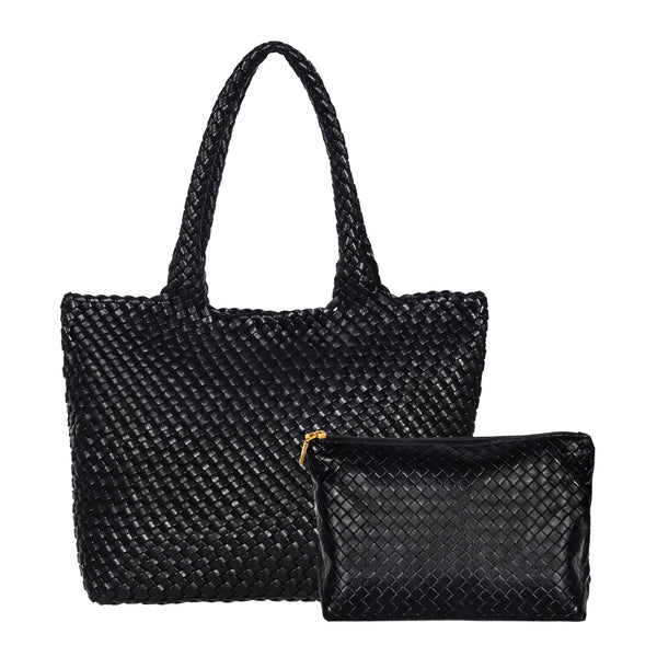 Ledertasche geflochten ELSIE schwarz