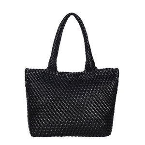 Ledertasche geflochten ELSIE schwarz