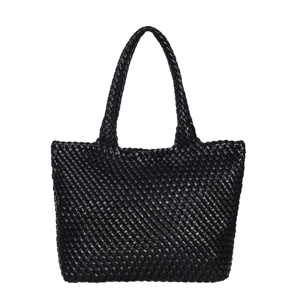Ledertasche geflochten ELSIE schwarz