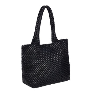 Ledertasche geflochten ELSIE schwarz
