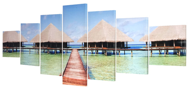 Leinwandbild Wandbild 7-teilig 245x87cm ~ Beach