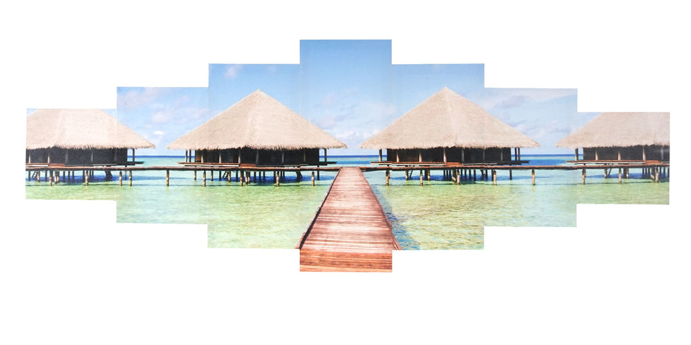 Leinwandbild Wandbild 7-teilig 245x87cm ~ Beach