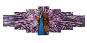 Leinwandbild Wandbild 7-teilig 245x87cm ~ Pfau