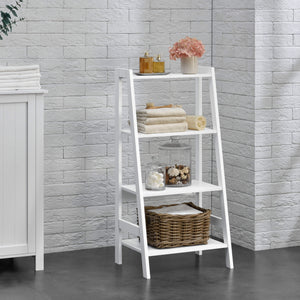 Mensola a scala Himare 90x43x32 cm con 4 scomparti, bianca 