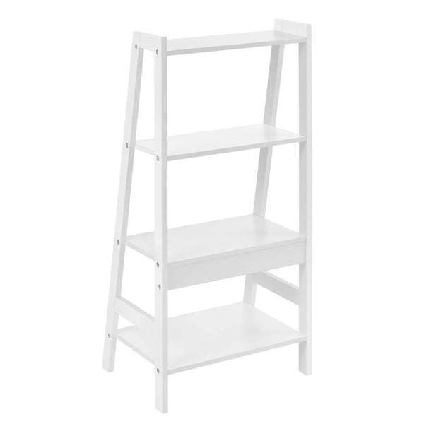Mensola a scala Himare 90x43x32 cm con 4 scomparti, bianca 