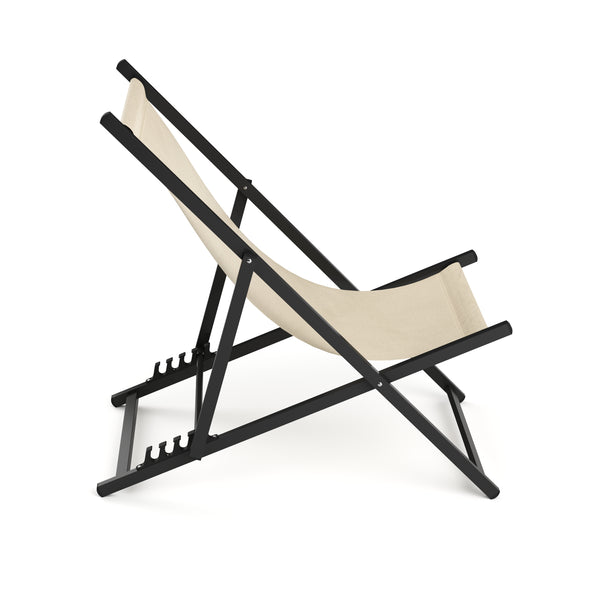 Liegestuhl AAREN 2er Set beige/schwarz