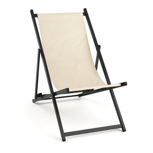 Liegestuhl AAREN 2er Set beige/schwarz