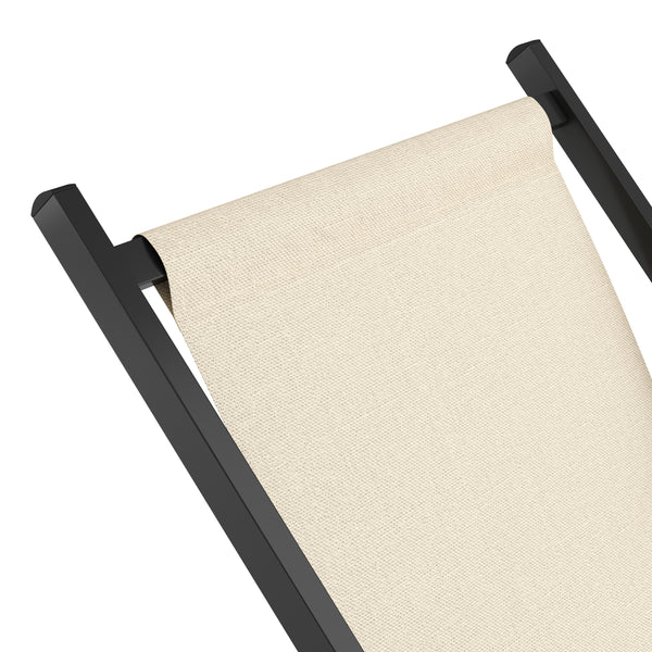 Liegestuhl AAREN 2er Set beige/schwarz