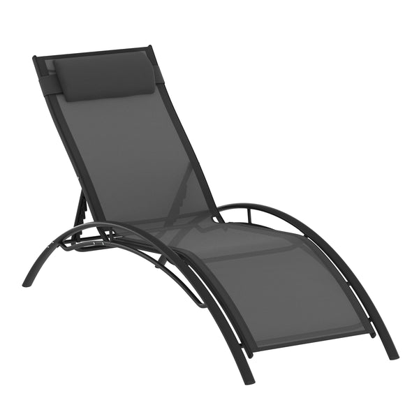 Liegestuhl BEXLEY 2er Set mit Tisch anthrazit