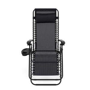 Chaise longue de camping DELILAH noire