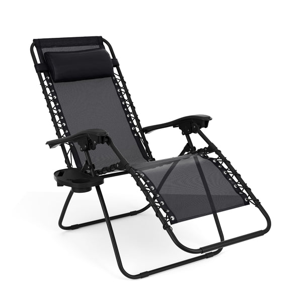 Chaise longue de camping DELILAH noire