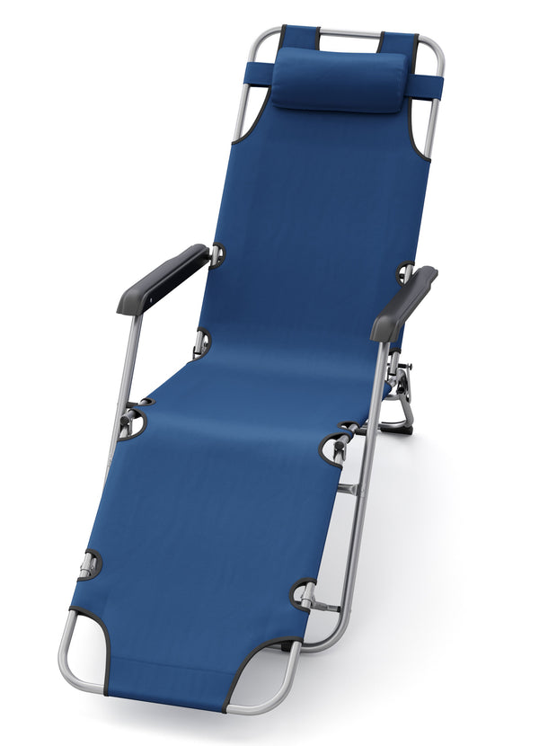 Deck chair camping chair (blue)