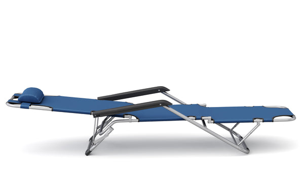 Deck chair camping chair (blue)