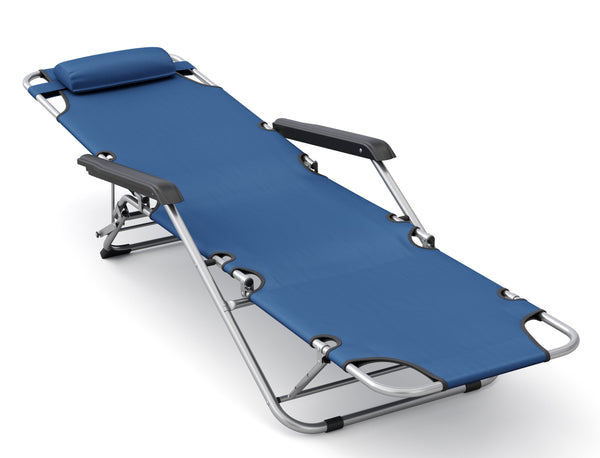 Deck chair camping chair (blue)