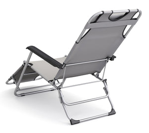 Liegestuhl Campingstuhl grau 2er Set