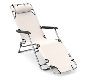 Liegestuhl Campingstuhl beige 2er Set