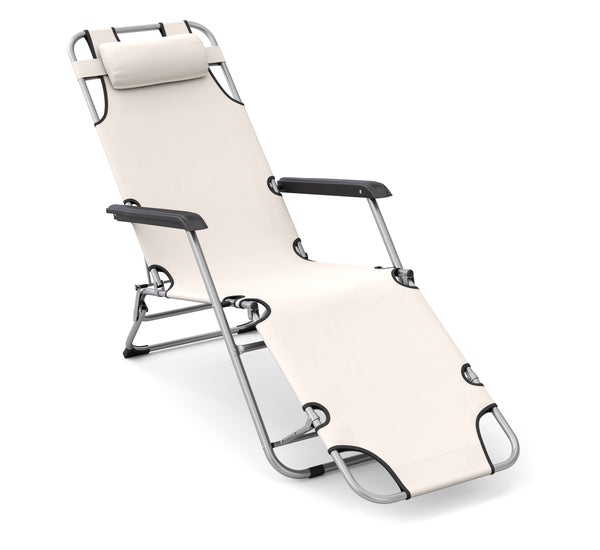 Liegestuhl Campingstuhl beige 2er Set