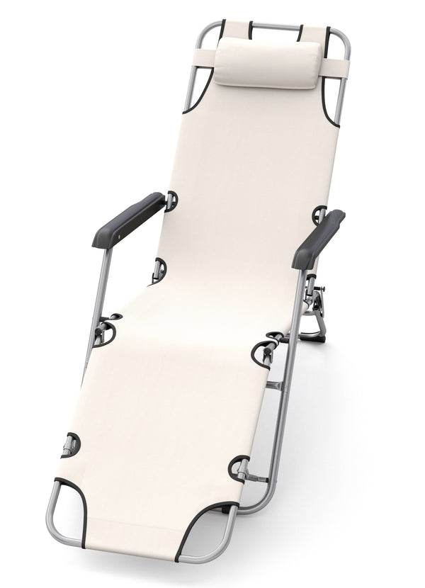 Liegestuhl Campingstuhl beige 2er Set