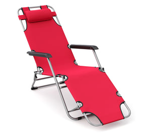 Liegestuhl Campingstuhl rot 2er Set