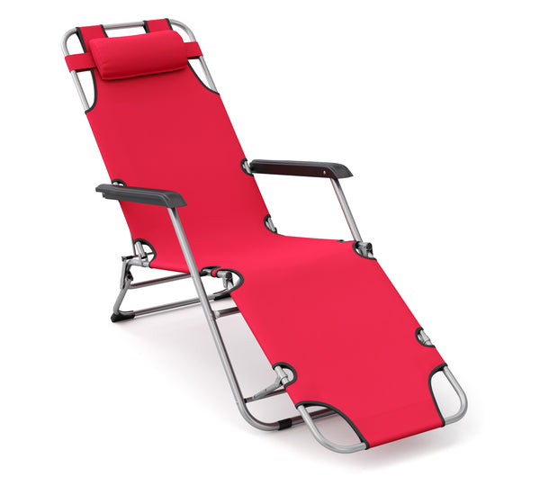 Liegestuhl Campingstuhl rot 2er Set