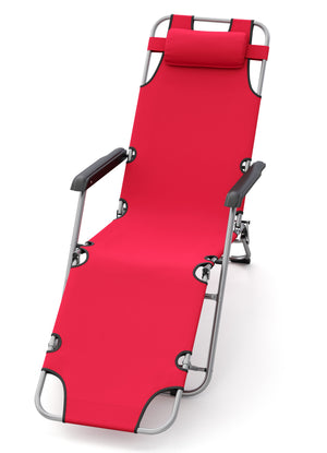 Liegestuhl Campingstuhl rot 2er Set