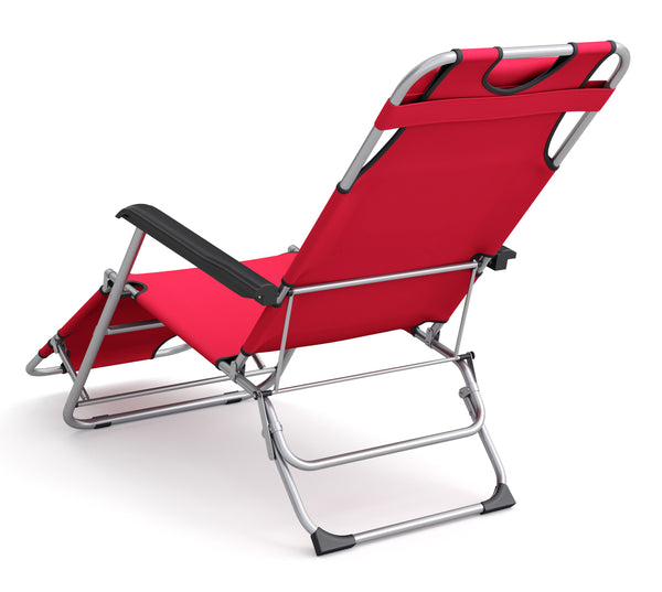 Liegestuhl Campingstuhl rot 2er Set