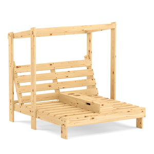 Liegestuhl Holz Kinder für 2 Personen weiss/blau