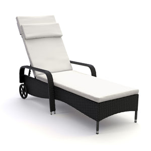 Rattan Gartenliege MAYA schwarz