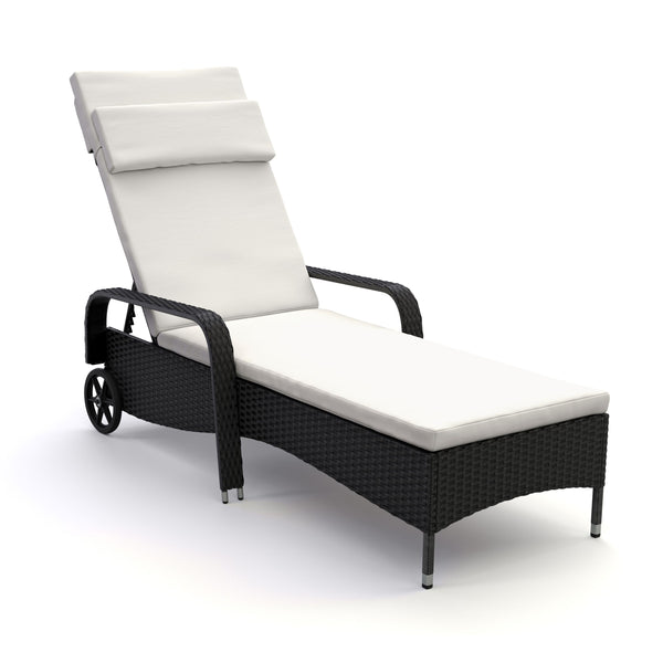 Rattan Gartenliege MAYA schwarz