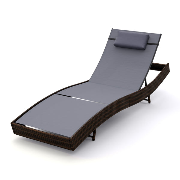 Rattan Gartenliege WAVE braun