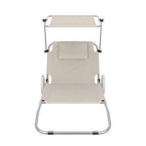 Liegestuhl SALINE mit Rollen beige
