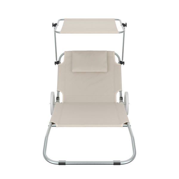 Liegestuhl SALINE mit Rollen beige