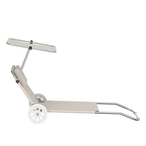 Liegestuhl SALINE mit Rollen beige