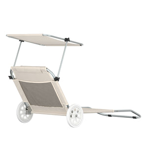 Liegestuhl SALINE mit Rollen beige