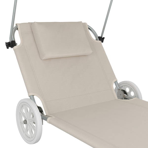 Liegestuhl SALINE mit Rollen beige