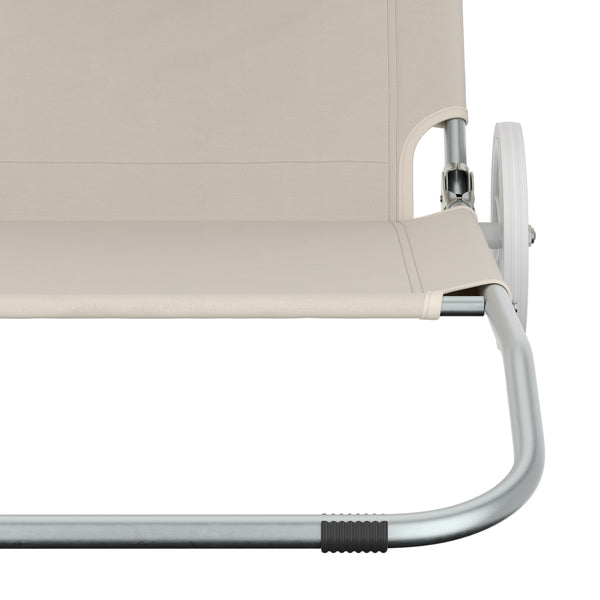 Liegestuhl SALINE mit Rollen beige