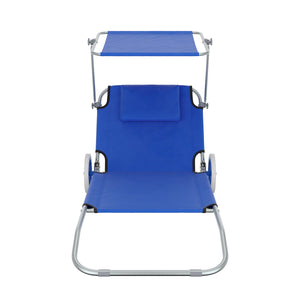 Liegestuhl SALINE mit Rollen blau