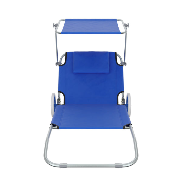 Liegestuhl SALINE mit Rollen blau