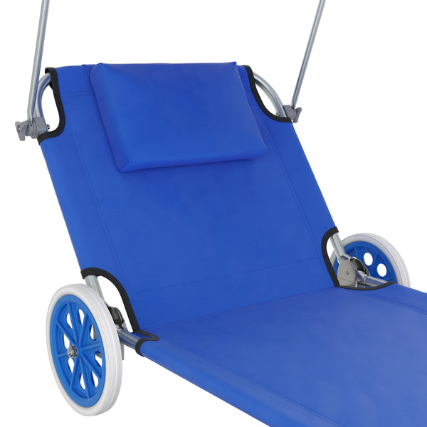 Liegestuhl SALINE mit Rollen blau