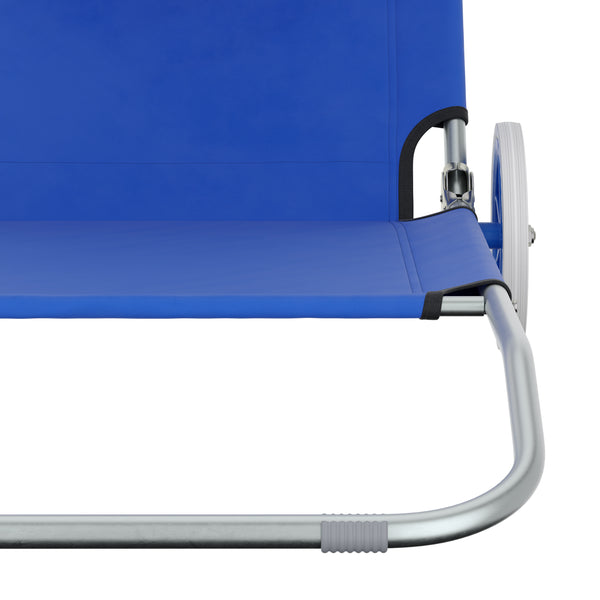 Liegestuhl SALINE mit Rollen blau