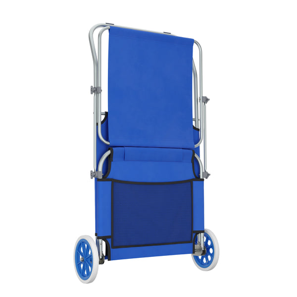 Liegestuhl SALINE mit Rollen blau