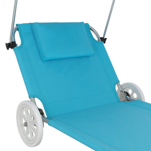 Liegestuhl SALINE mit Rollen hellblau
