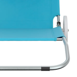 Liegestuhl SALINE mit Rollen hellblau