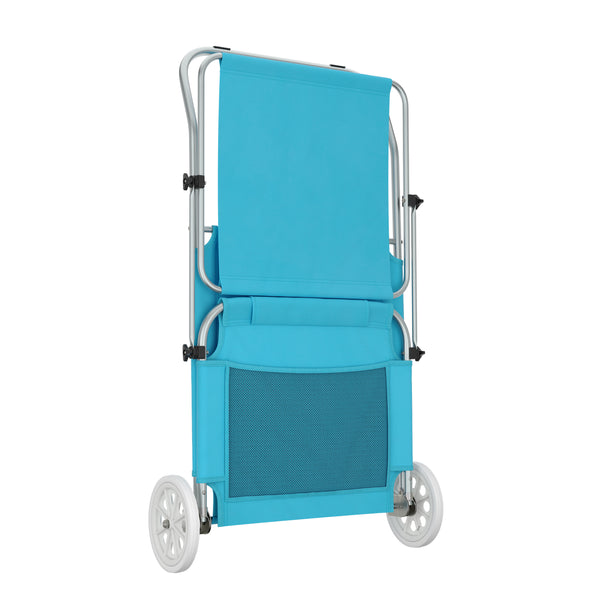 Liegestuhl SALINE mit Rollen hellblau