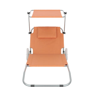 Liegestuhl SALINE mit Rollen orange