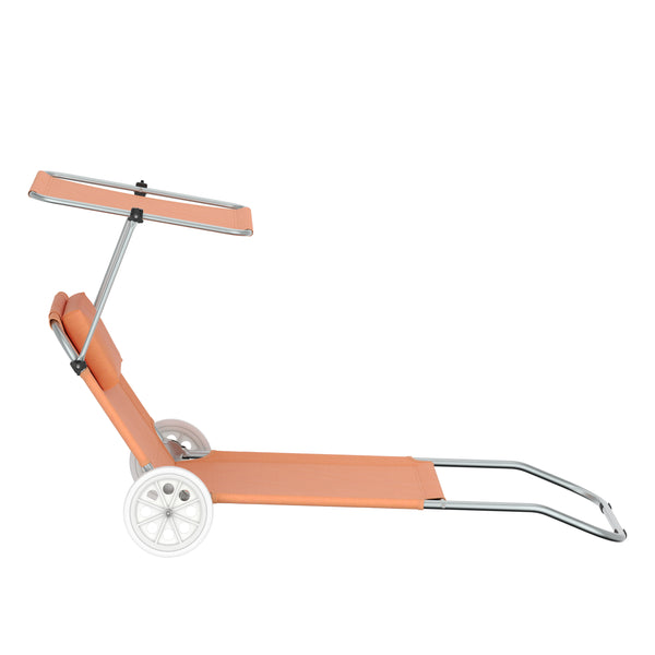 Liegestuhl SALINE mit Rollen orange