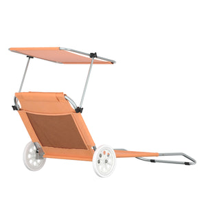 Liegestuhl SALINE mit Rollen orange