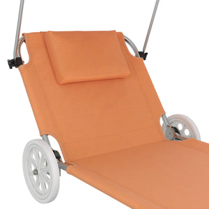 Liegestuhl SALINE mit Rollen orange