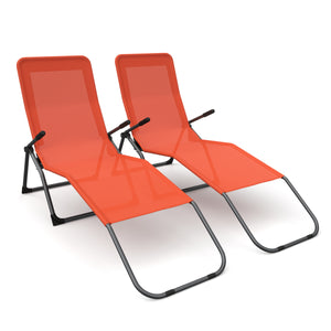 Liegestuhl Beach Chair im Doppelpack orange